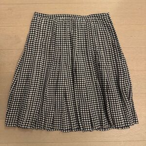 Prada Houndstooth Pleated Skirt